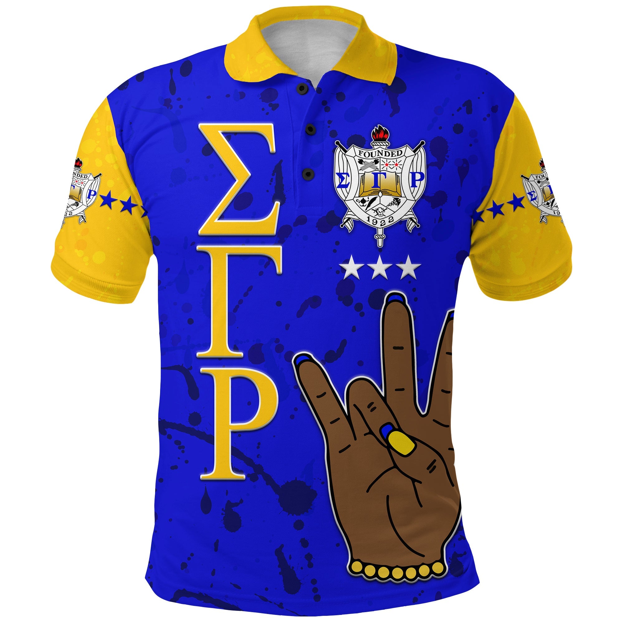 (Custom Personalised) Sigma Gamma Rho Polo Shirt Simple Style Blue Gold Lt8