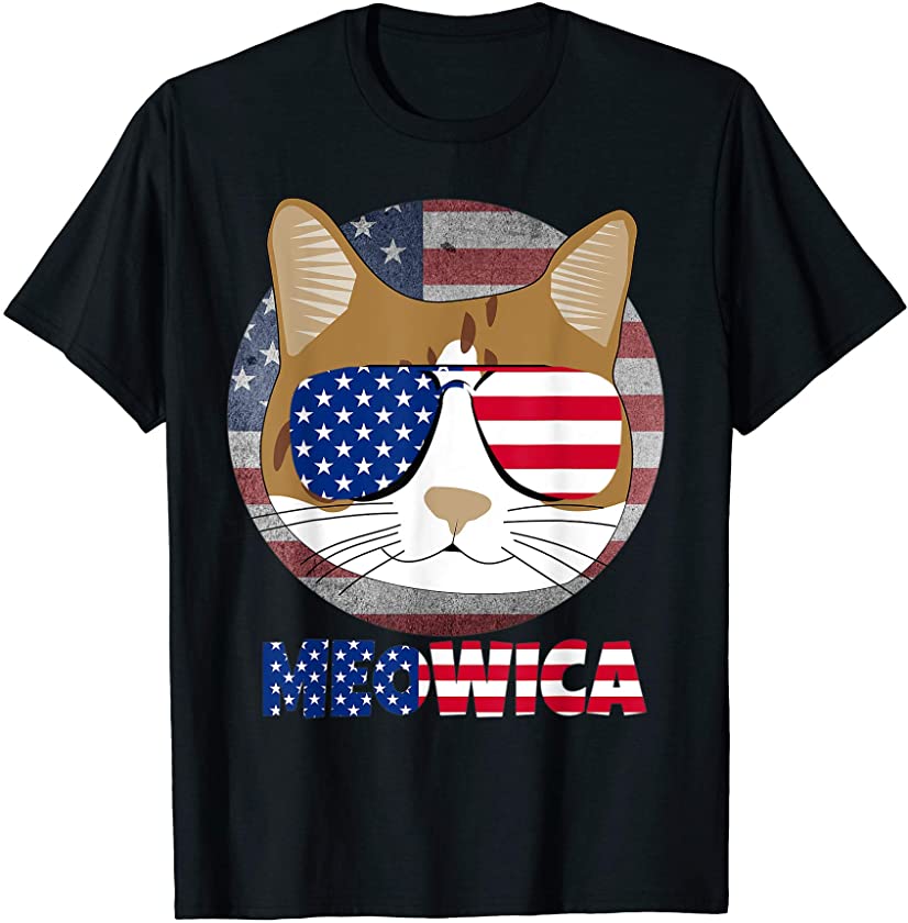 Ameowica Funny Cat American Meow Kitty Cute Kitten T-Shirt