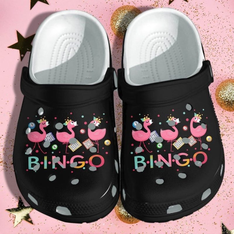 Flamingo Bingo Shoes For Kids Kindergarten – School Funny Clogs