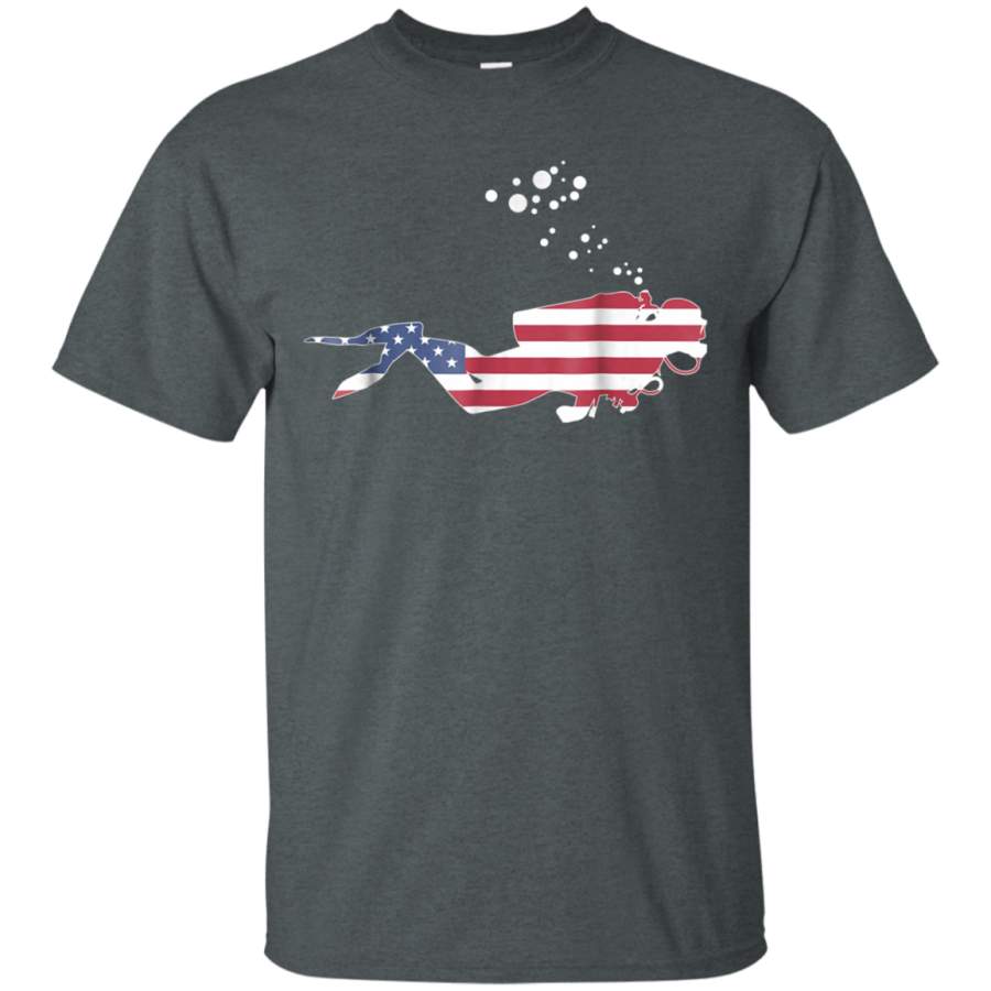 AGR American Flag Scuba Diving T Shirt Free Dive Scuba Dive Tee