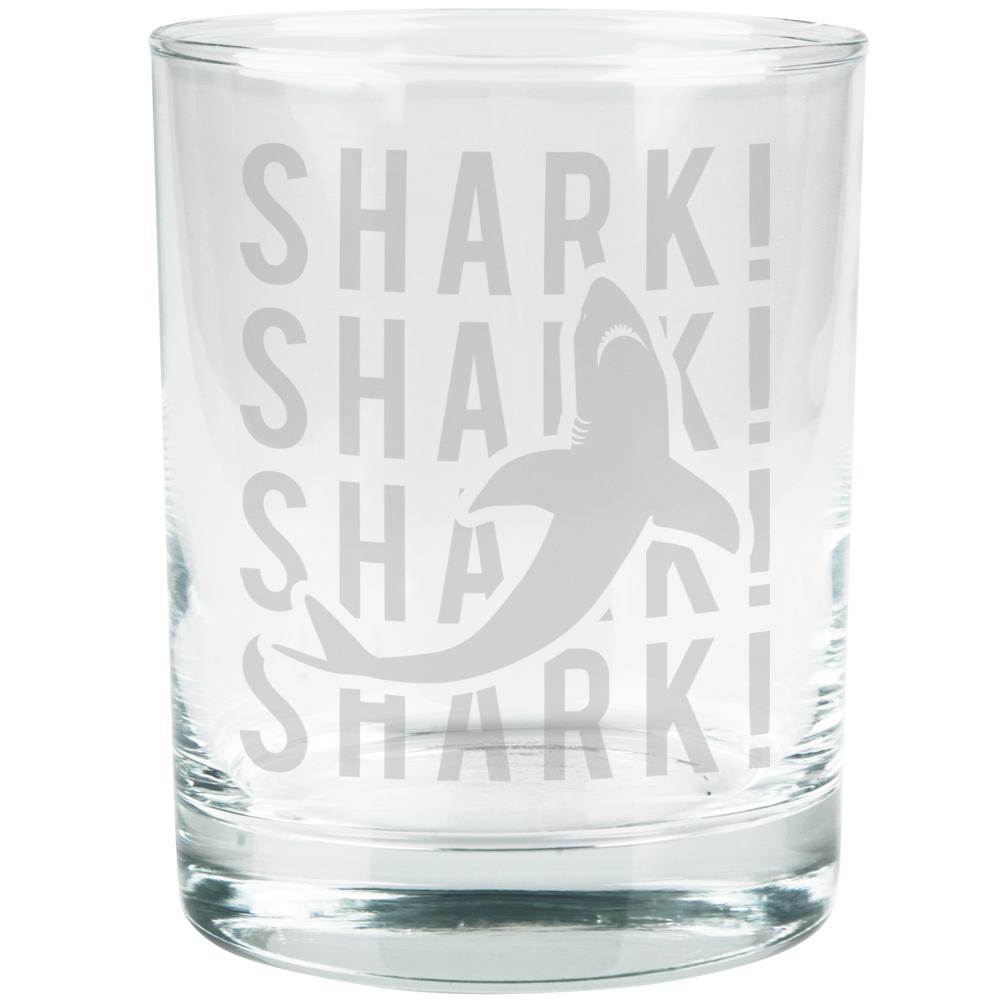 Shark Stack Repeat Etched Glass Tumbler