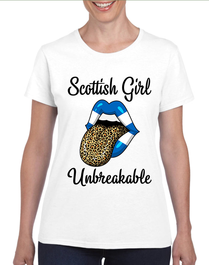 Scottish Girl Unbreakable Leopard T Shirt