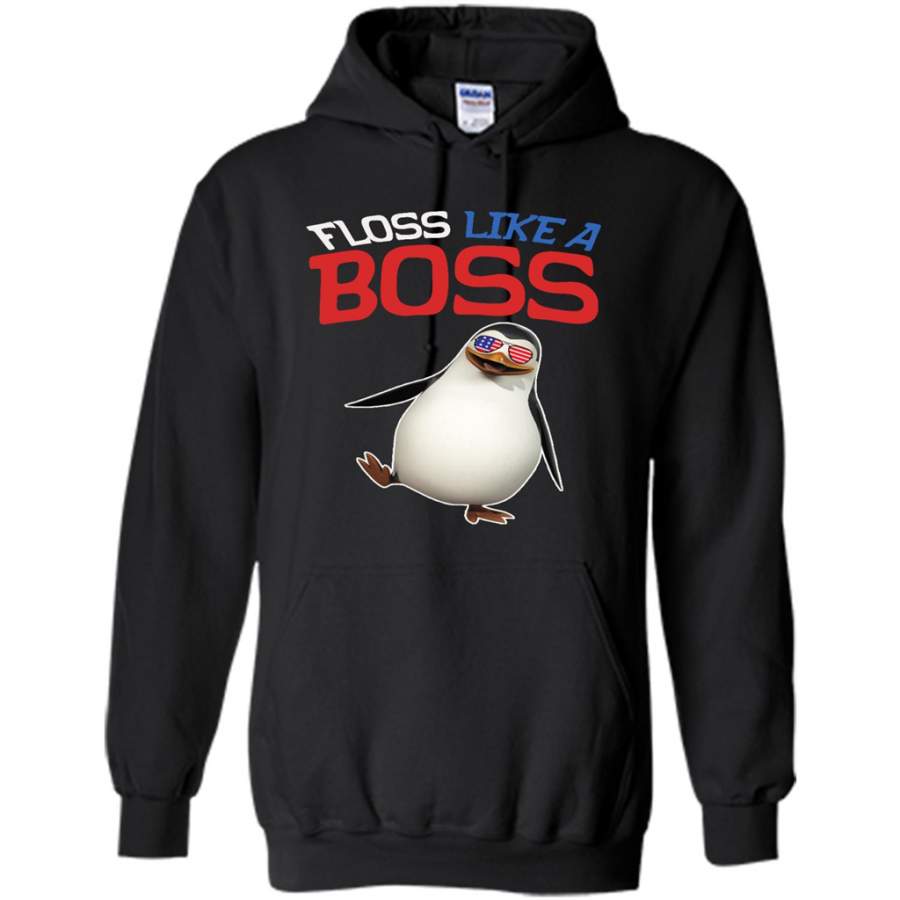 Floss Like A Boss Dance Penguin Flossing 4th Of July – Gildan Heavy Blend Hoodie