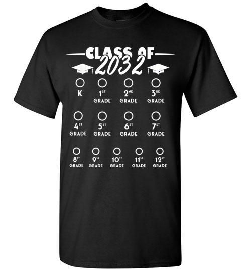 Class of 2032 Grow With Me With Space For Checkmarks shirt
