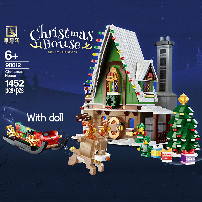 Merry Christmas Gingerbread Santa Claus House Bricks Sets Creative Christmas Elf Treehouse Building Block Children Toys Gifts alx