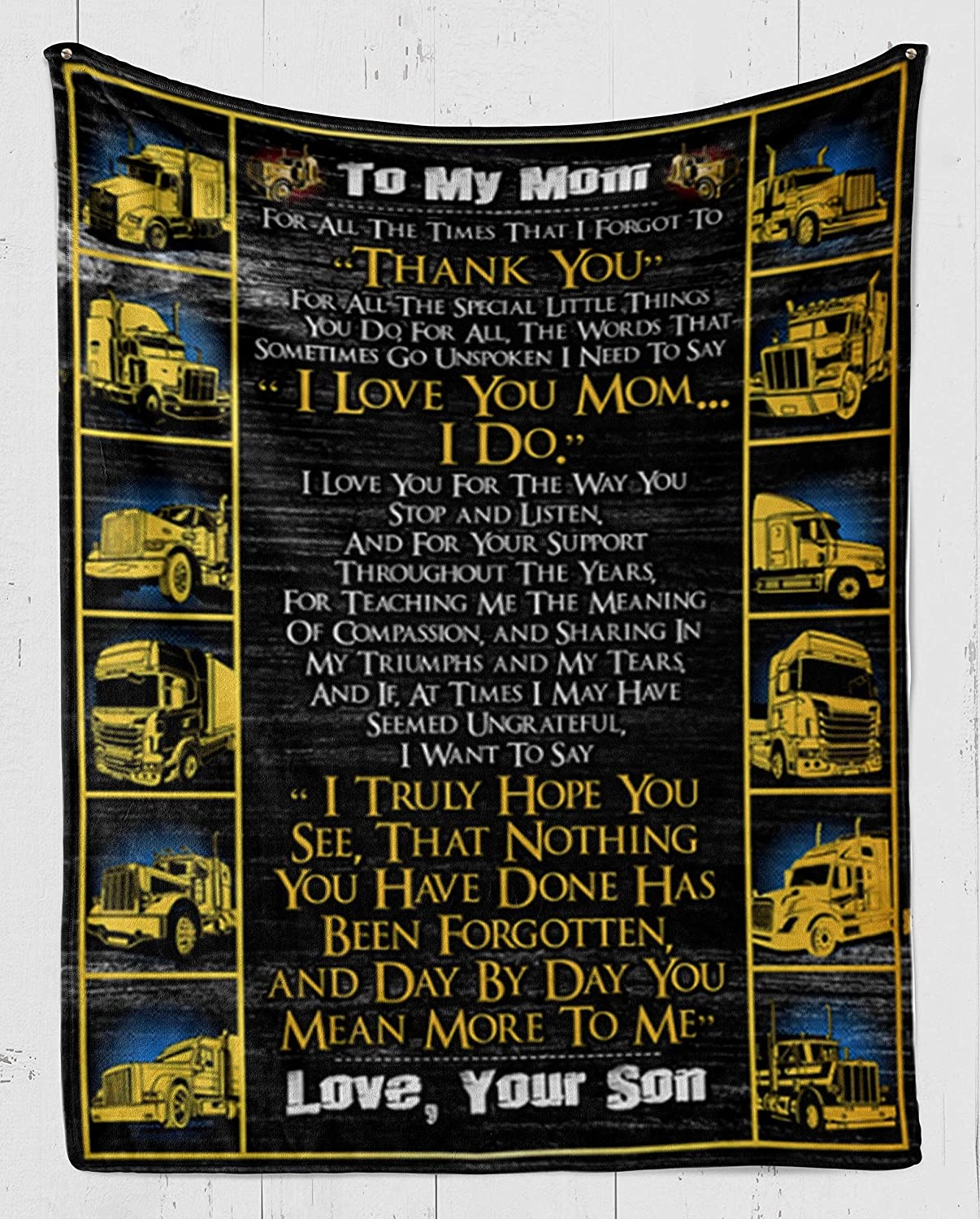 Fleece Blanket – to My Mother – Thank You-I Love You mom Fleece Blanket – Fleece Blanket 3D Soft Cozy Lightweight Durable Plush Throw Blanket for Bedroom Living Rooms Sofa Couch-Gift for Mother.