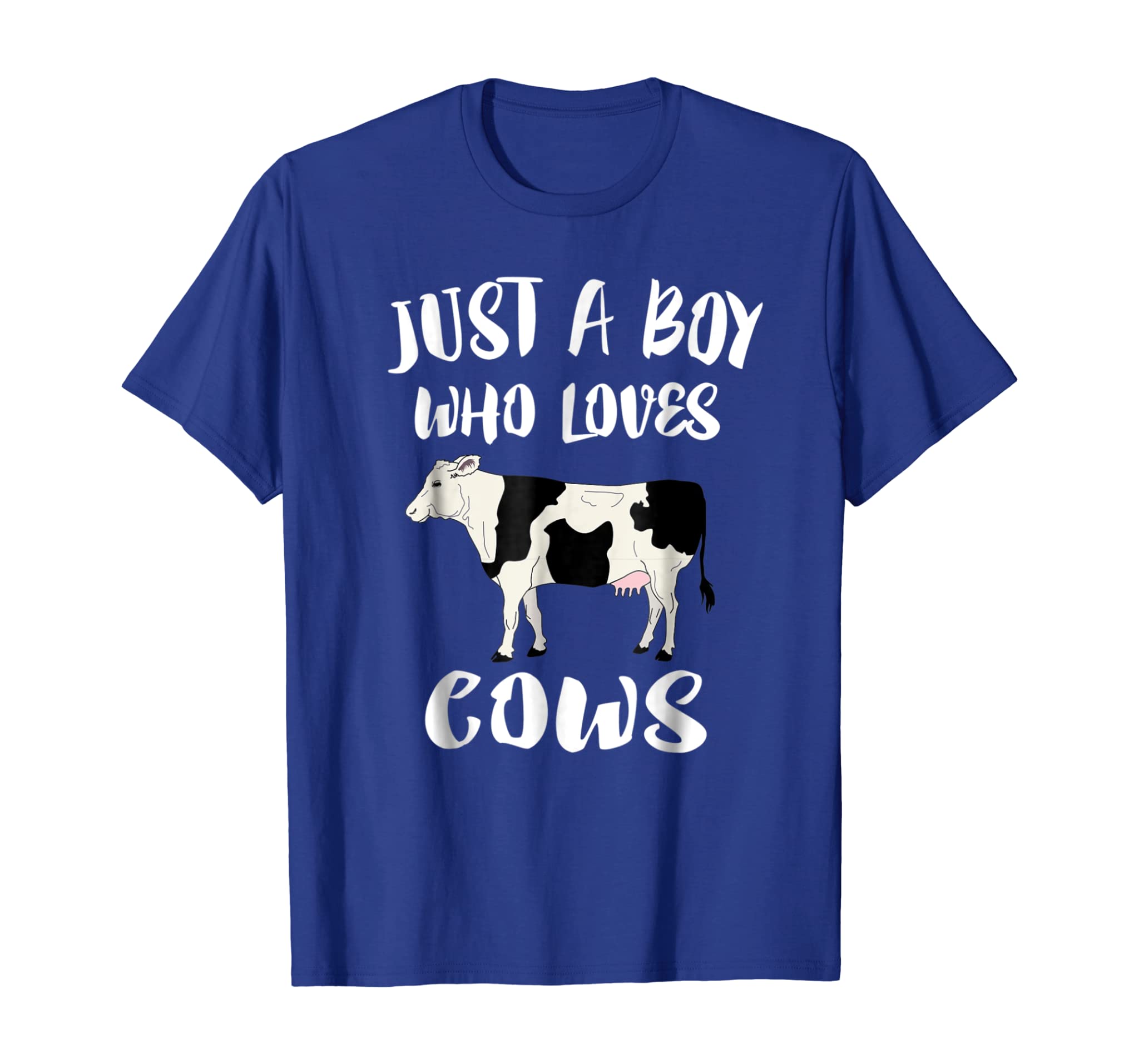 Just A Boy Who Loves Cows T-Shirt Animal Lover Farm Gift