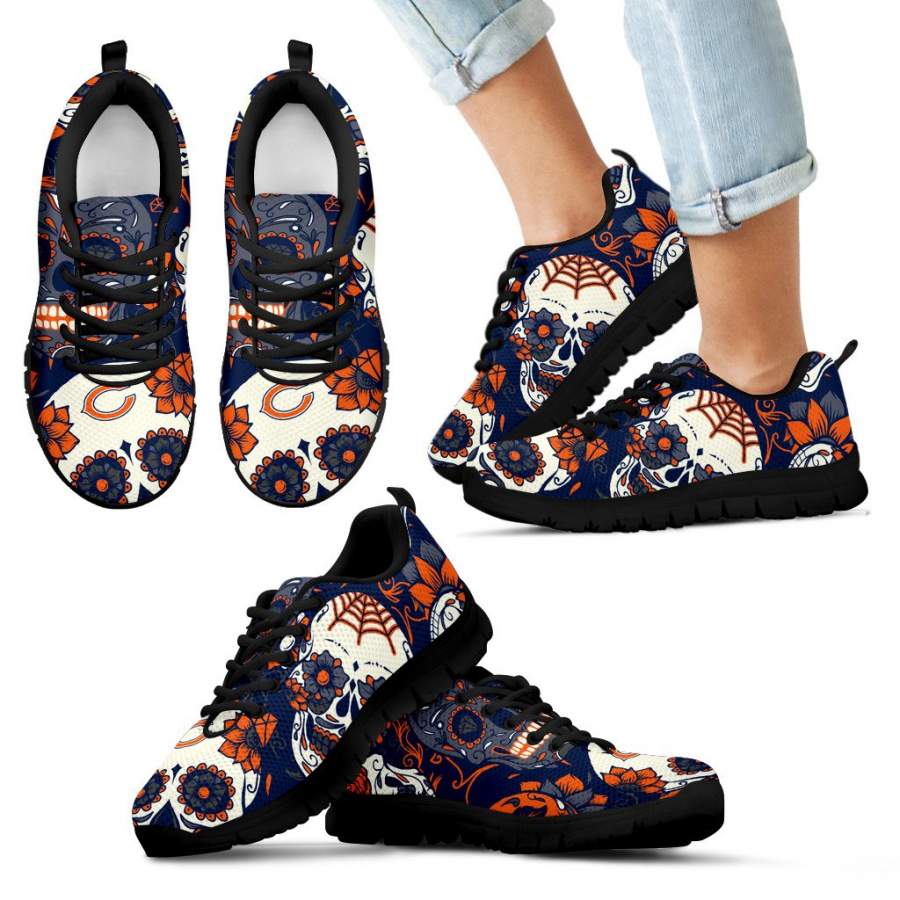 Chicago Bears Colorful Sugar Skull Sneakers