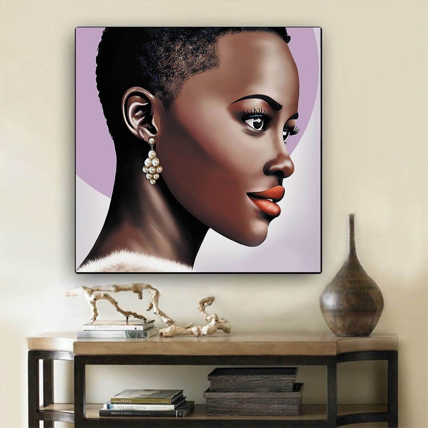 African American Canvas Art Cute African American Female Abstract African Wall Art Afrocentric Home Decor Ideas BPS91203