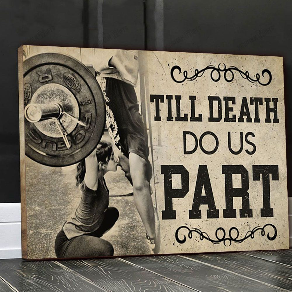 Gym Couple Till Death Do Us Part Horizontal Canvas Poster Wall Art, Poster Print, Canvas Print Wall Decor