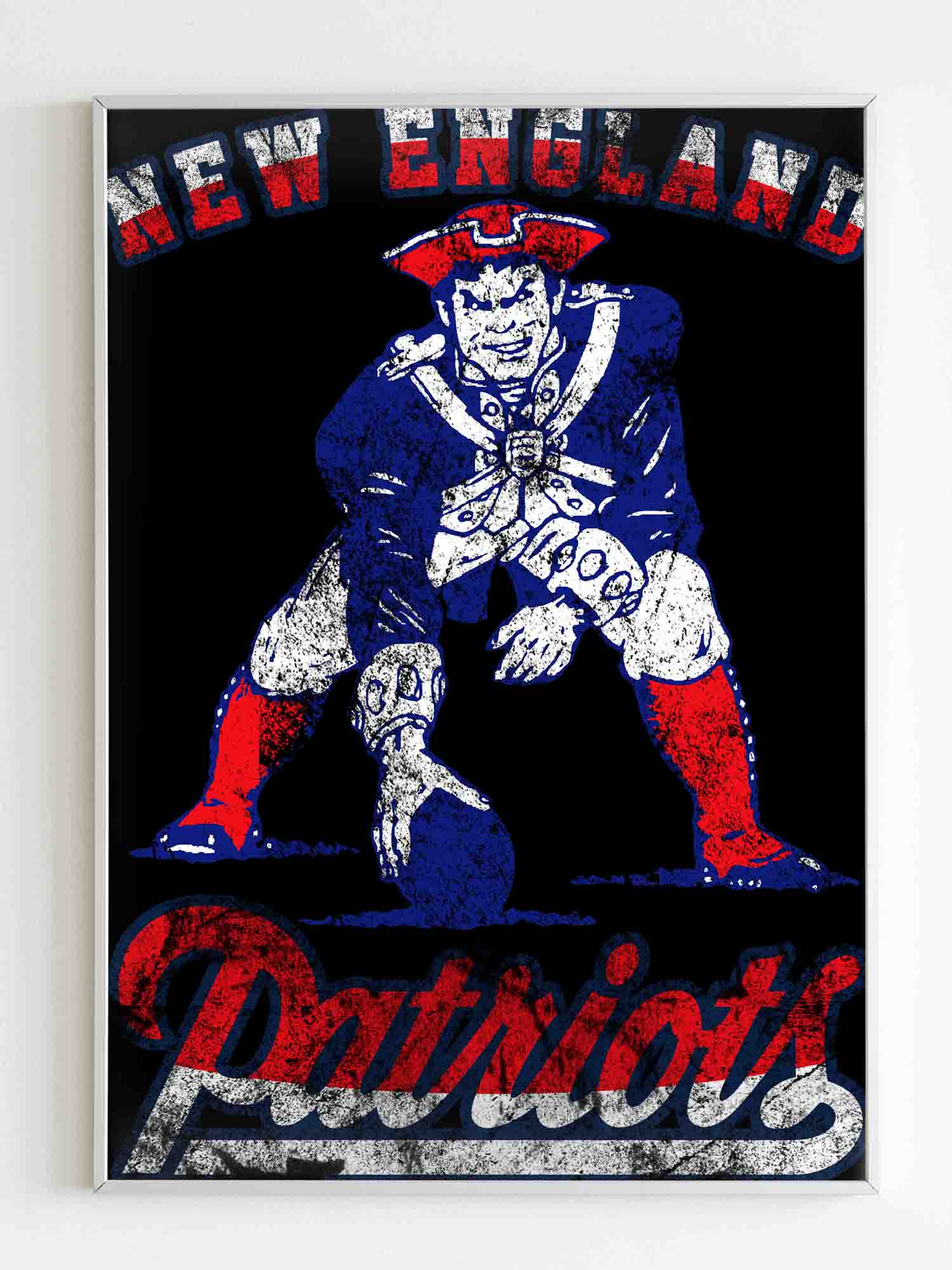 Ne New England Patriots Retro Grunge Poster