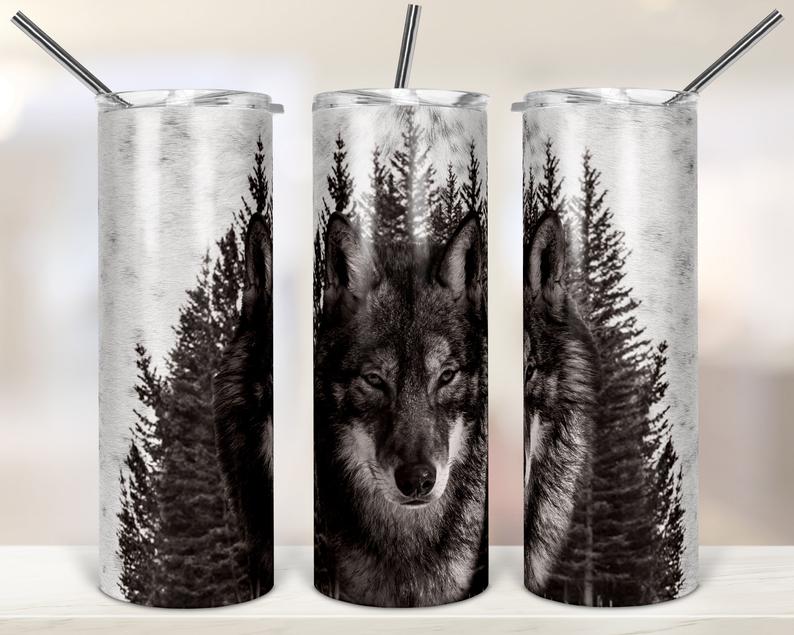 Wolf 20Oz Skinny Tumbler , Wolf Tumbler