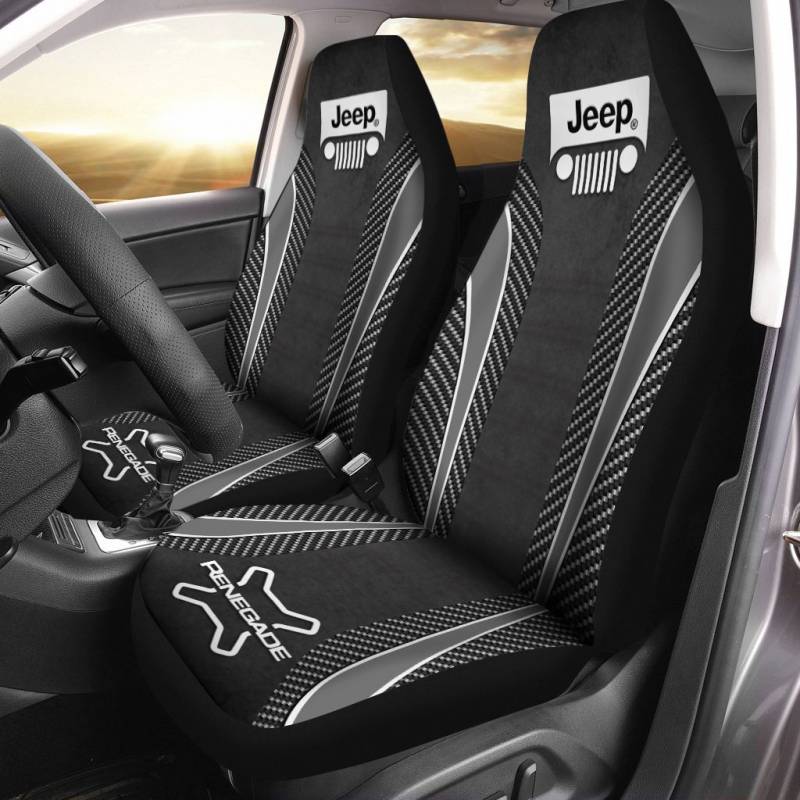 JEEP Renegade TNC Car Seat Cover (Set of 2) Ver 1 (Black)