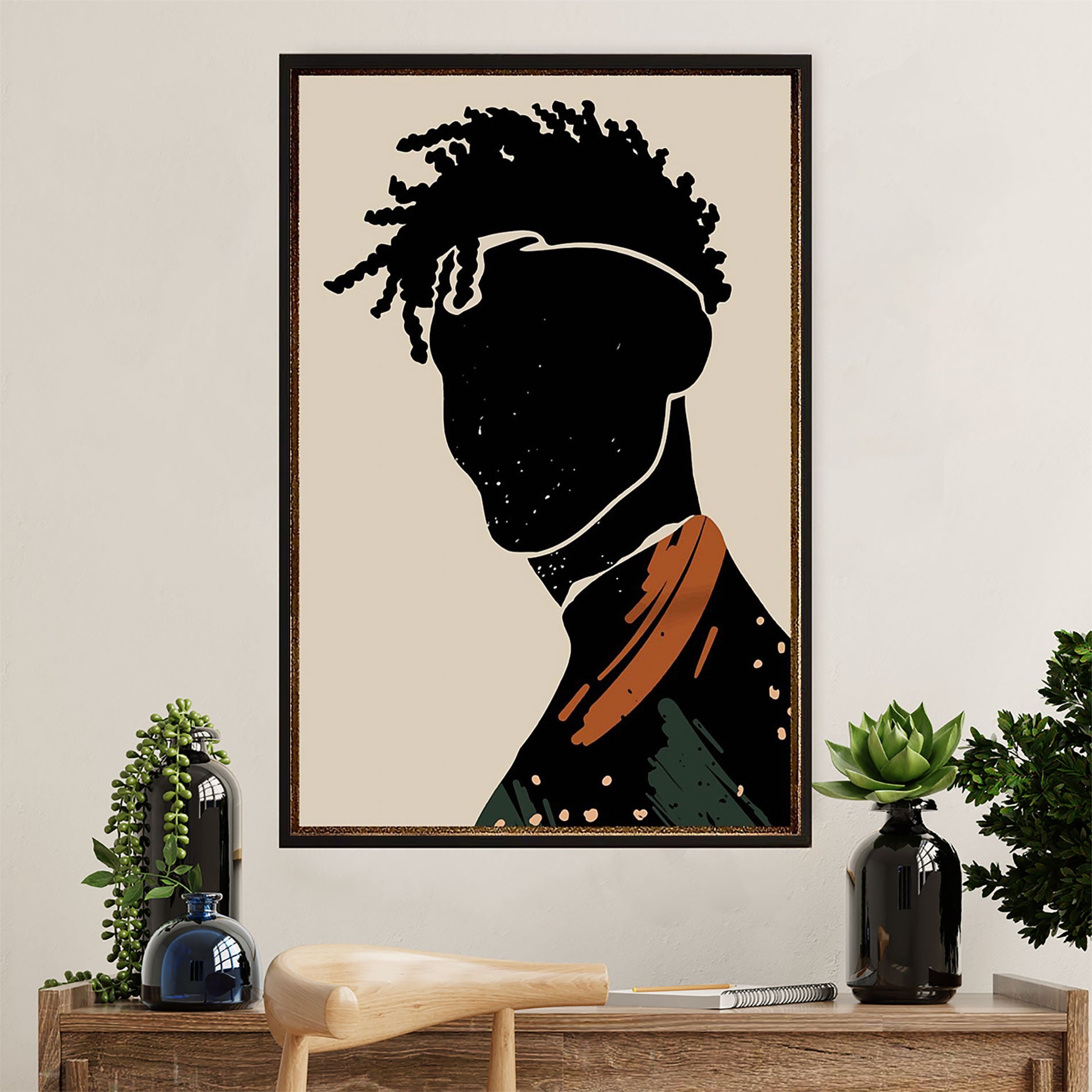 African American Afro Poster Prints | Potrait Painting | Wall Art Gift For Black Girl