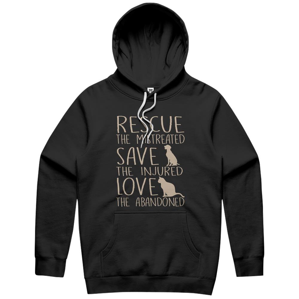 Rescue Save Love – Cute Animal Rescue Dog Cat Lovers Hoodie