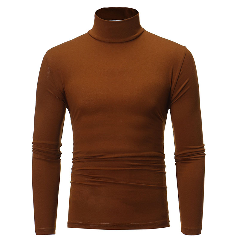 Turtleneck for men Solid colour slim elastic thin pullover men Spring Autumn turtleneck men knitting brand sweater men alx