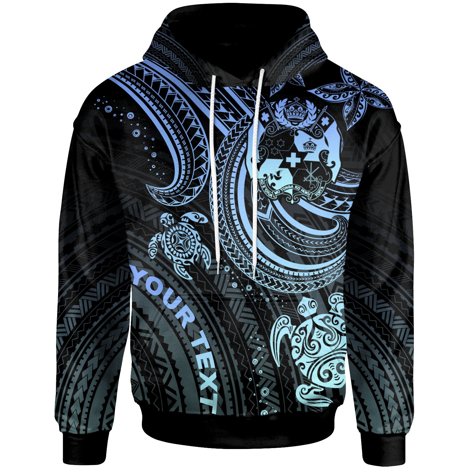 Tonga Custom Personalised Hoodie – Blue Turtle – BN26