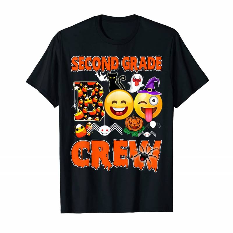 Black Cat Pumpkin Candy Ghost T Shirt Second Grade Boo Crew