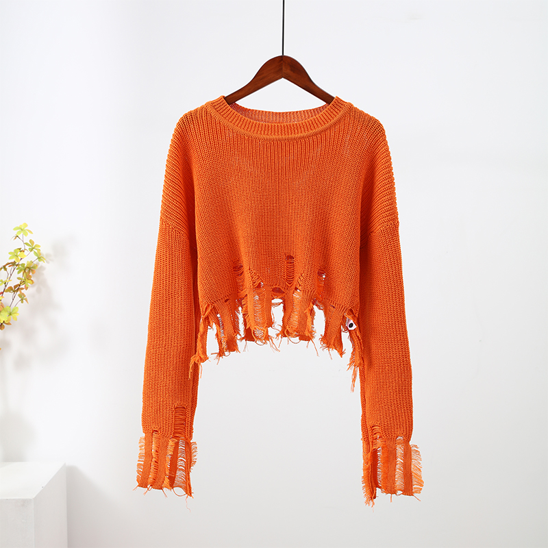 Chic Fringed Women Casual Sweater Tassel Autumn Winter Female Cropped Sweaters 2022 Hollow Out Long Sleeve Ladies Pullover Top alx