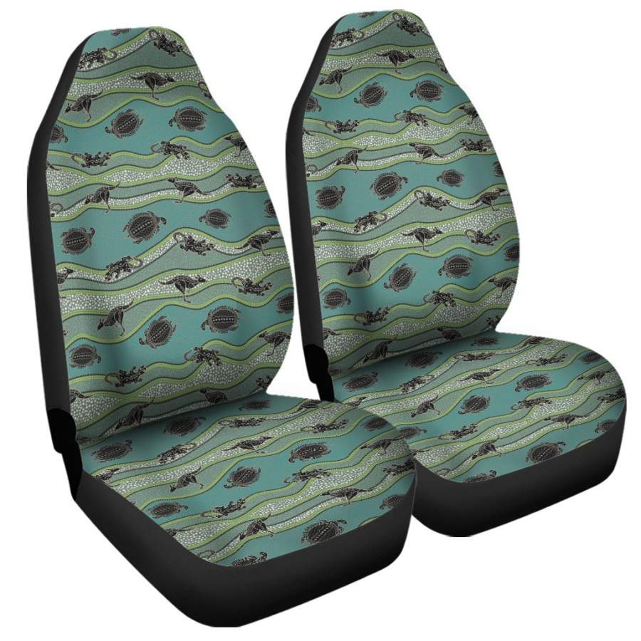 Aboriginal Animals Pattern Print Universal Fit Car Seat Covers