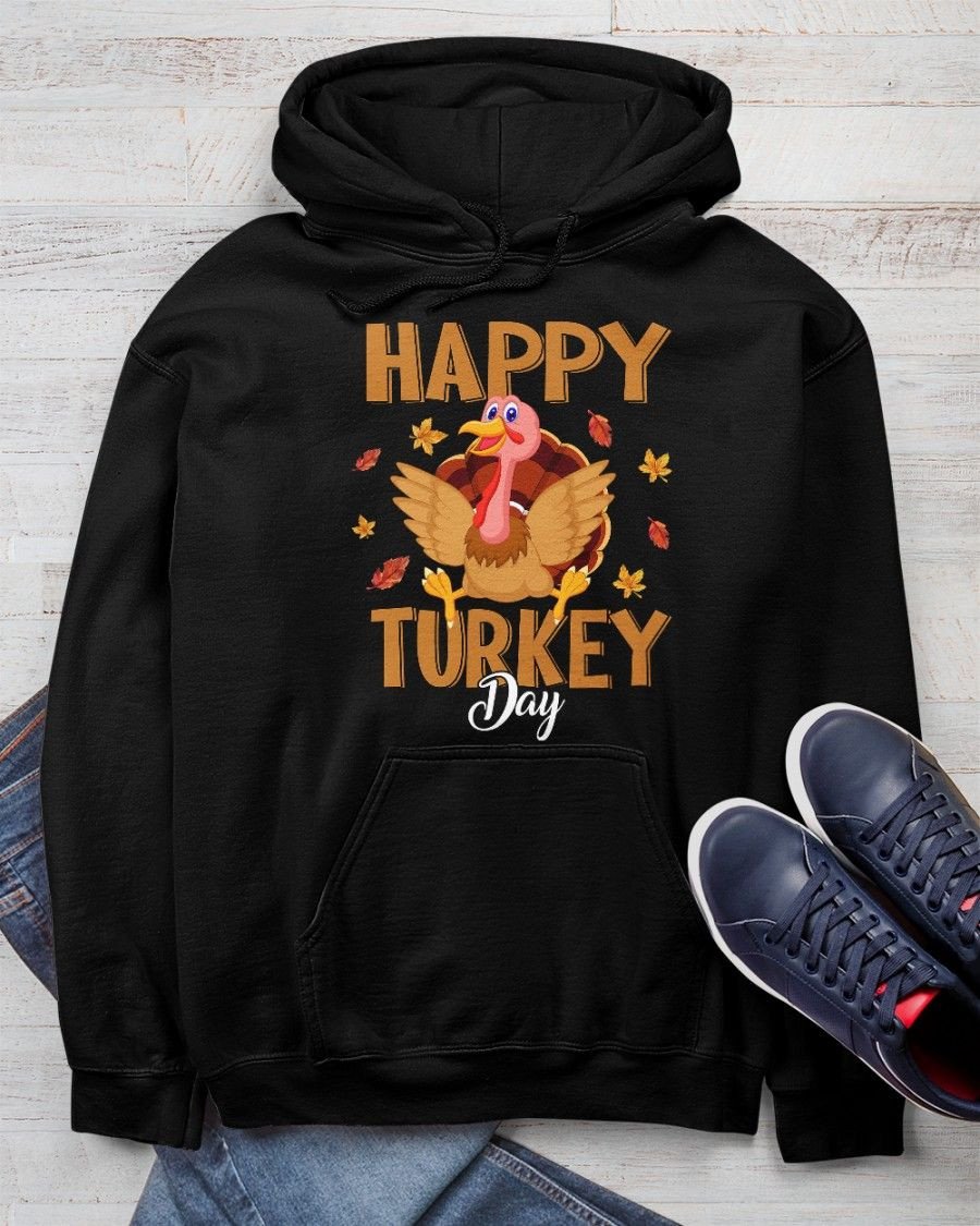 Happy Turkey Fall Thanksgiving Family Couple Classic Unisex Hoodie