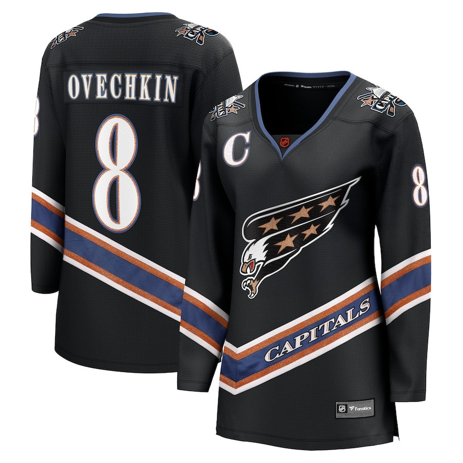 Alexander Ovechkin 8 Washington Capitals Special Edition 2.0 Breakaway Women Jersey – Black