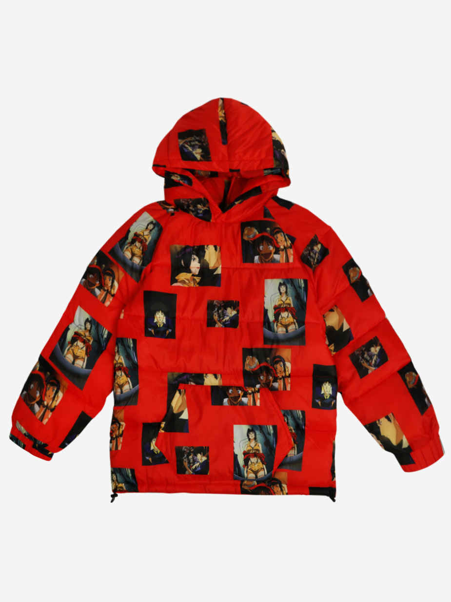 Cowboy Bebop Repeat Red Puffer Hoodie