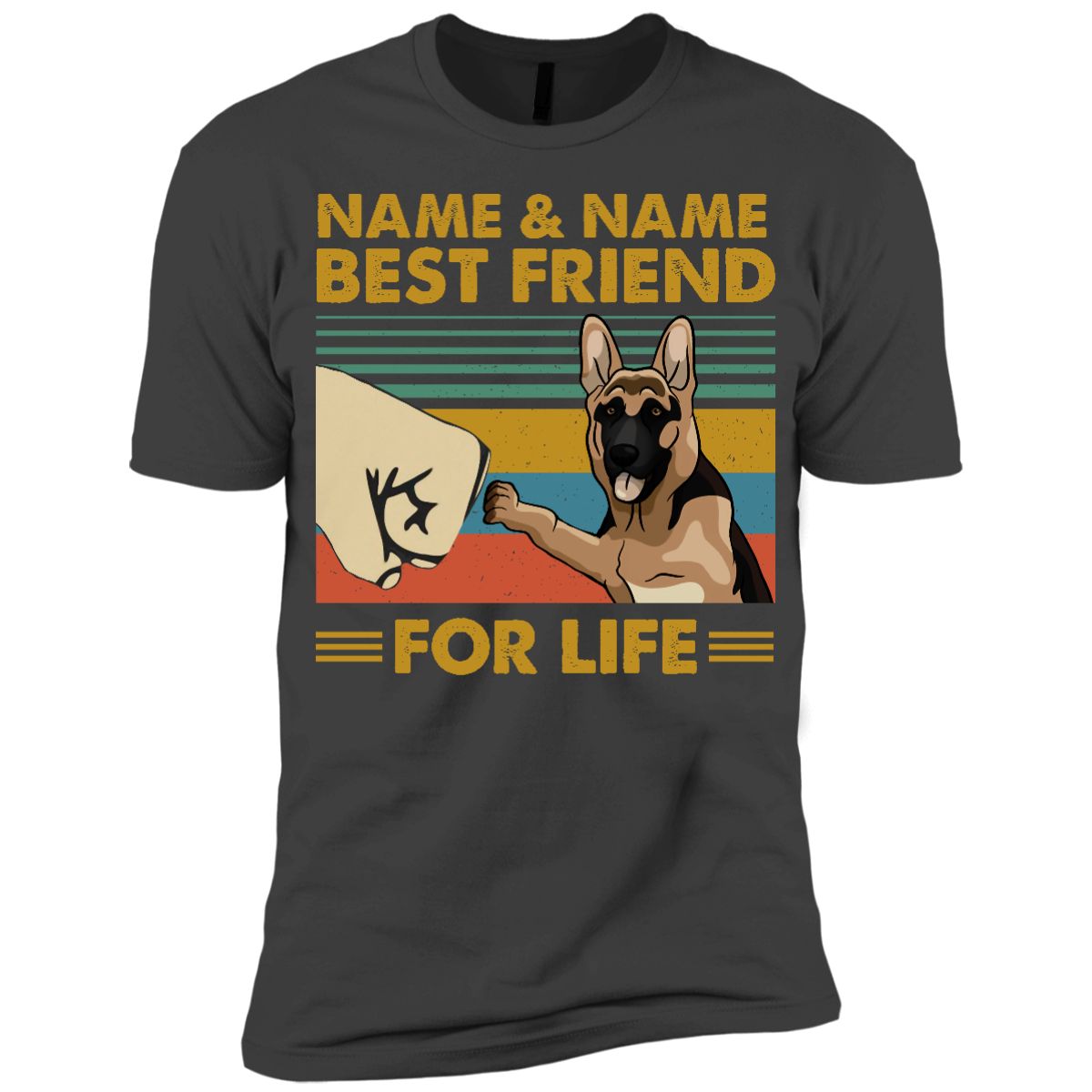 Personalized – Best Friend For Life German Shepherd Premium Short Sleeve T-Shirt