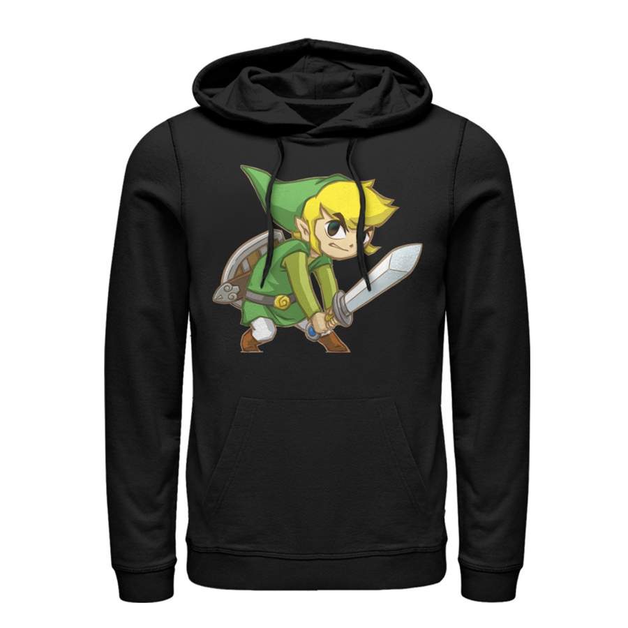 Nintendo Men’s Legend of Zelda Spirit Tracks Link  Lightweight Hoodie Black