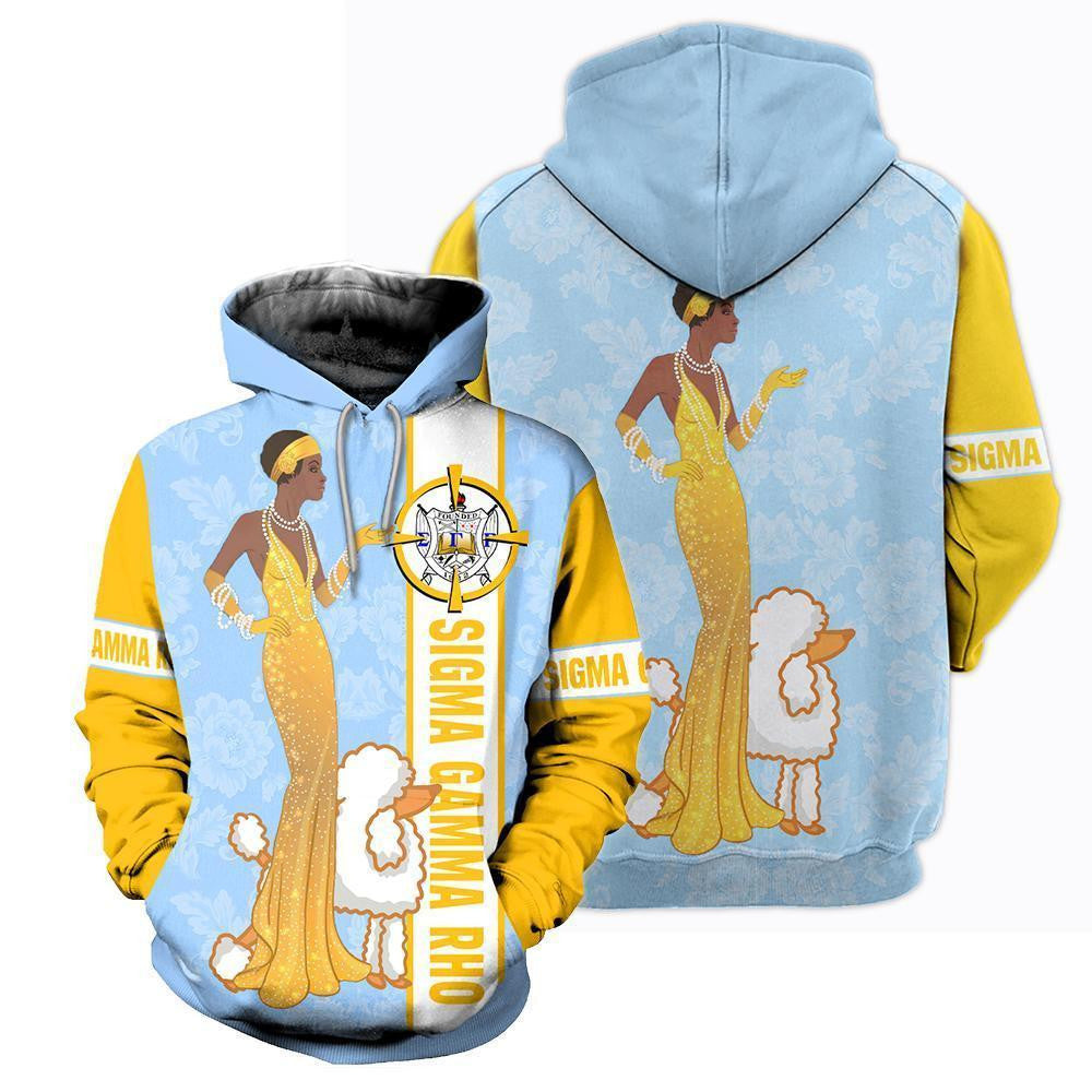 Black Woman And Poodle Sigma Gamma Rho Hoodie