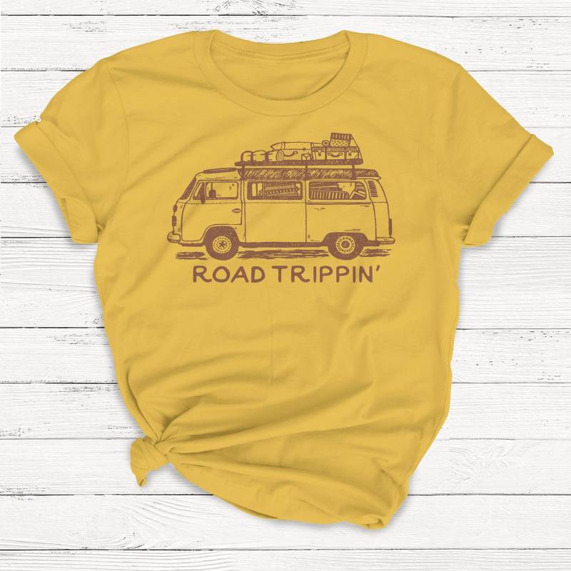 Crushtee Road Trip T Shirt, Roam, Ladies Unisex Crewneck Shirt, Cute Tshirt, Retro, Vintage, Hippie, 70’s, Nature, Outdoor, Party, Gift, Funny Tee Long Sleeve Hoodie