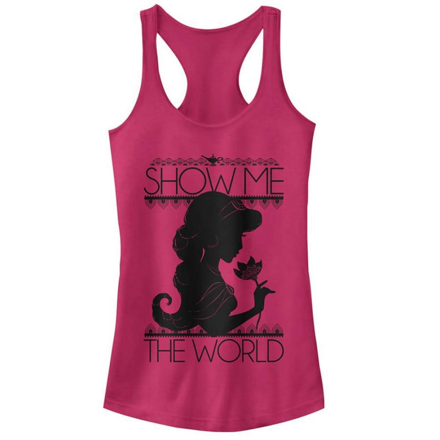 Aladdin Junior’s Jasmine Show Me the World  Racerback Tank Dark Pink S