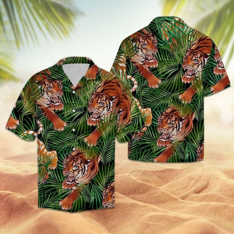 Artsyhomes [Hawaii Shirt] Tiger Summer G5702