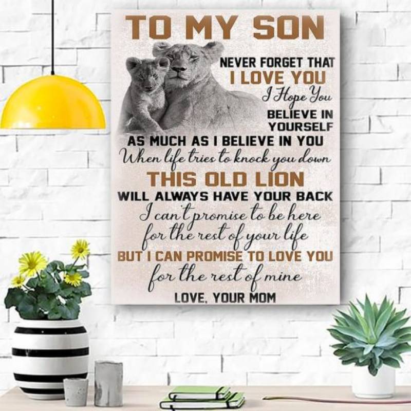 To My Son Lion Canvas Print Wall Art – Matte Canvas