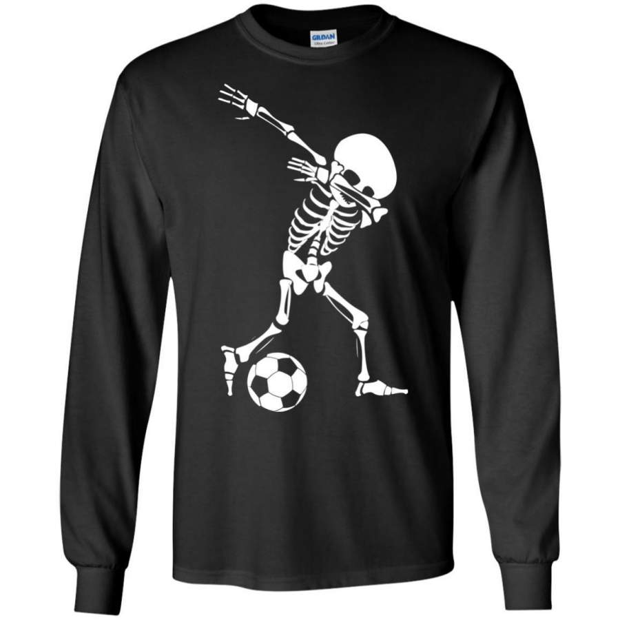 Dabbing Skeleton Soccer – Funny Halloween Dab LS shirt/Sweatshirt/Hoodie