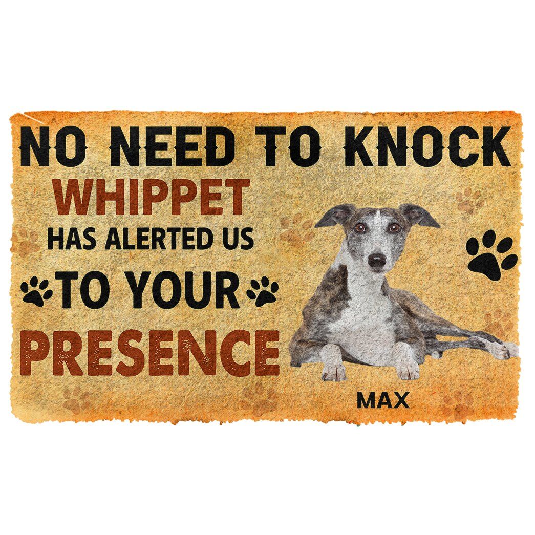 Gearhuman 3D No Need To Knock Whippet Dog Custom Name Doormat