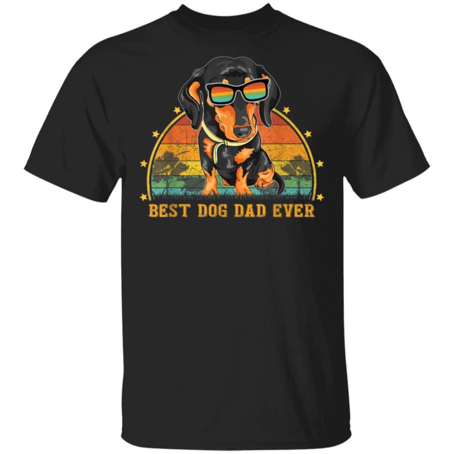 Vintage Best Dachshund Dog Dad Ever Gift Dog Lover TShirt