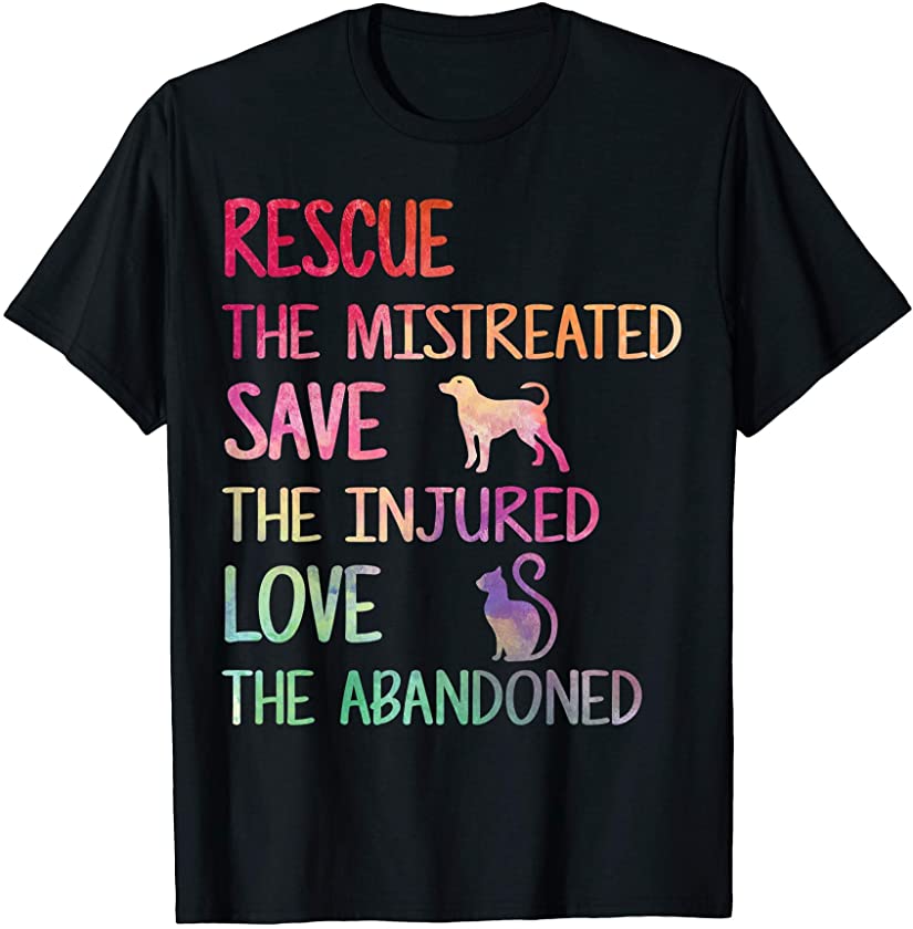 RESCUE SAVE LOVE PET Animal Shelter Volunteer Gifts Sleeve T-Shirt