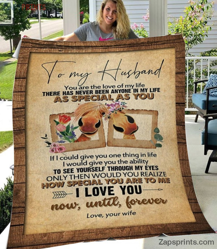 Gift For Husband – To My Husband – Horse – I Love You Now Until Forever – Wife Gift To Husband – Blanket