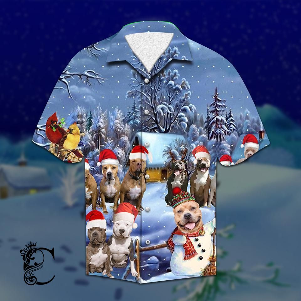 Beach Shirt Get Now Pitbull Christmas Hawaiian Shirt- Chillicothemall