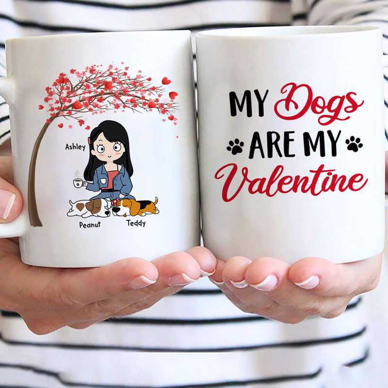 My Sleeping Dog Is My Valentines Chibi Personalized AOP Coffee Mug