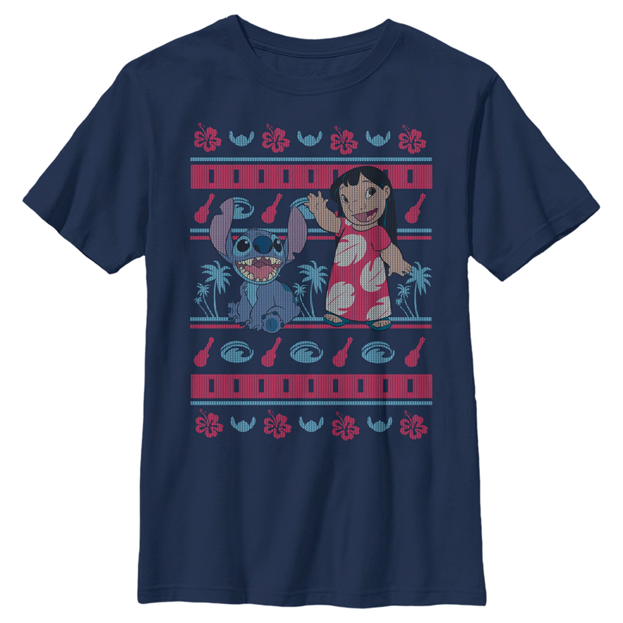 Boy’S Lilo & Stitch Tropical Ugly Sweater T-Shirt