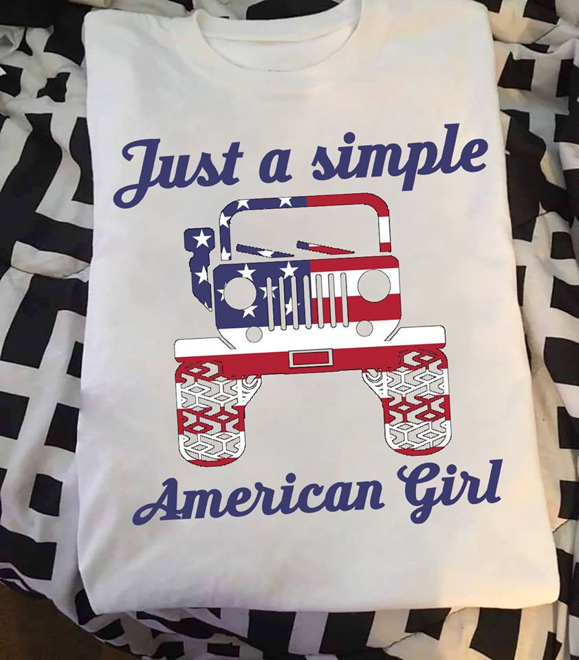 Terrain Car American Flag Just A Simple American Girl Standard Women’s T-shirt