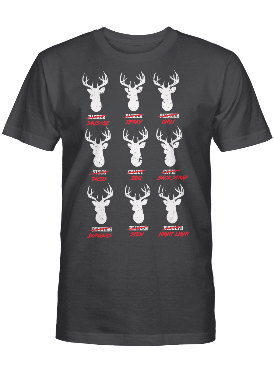 AmazeStyleZ Santa’s Reindeer, Ugly Christmas Sweater, Christmas Gift Ideas, Christmas TreeFunny Deer Hunters Santa’s Reindeer – Deer Cuisine T-Shirt