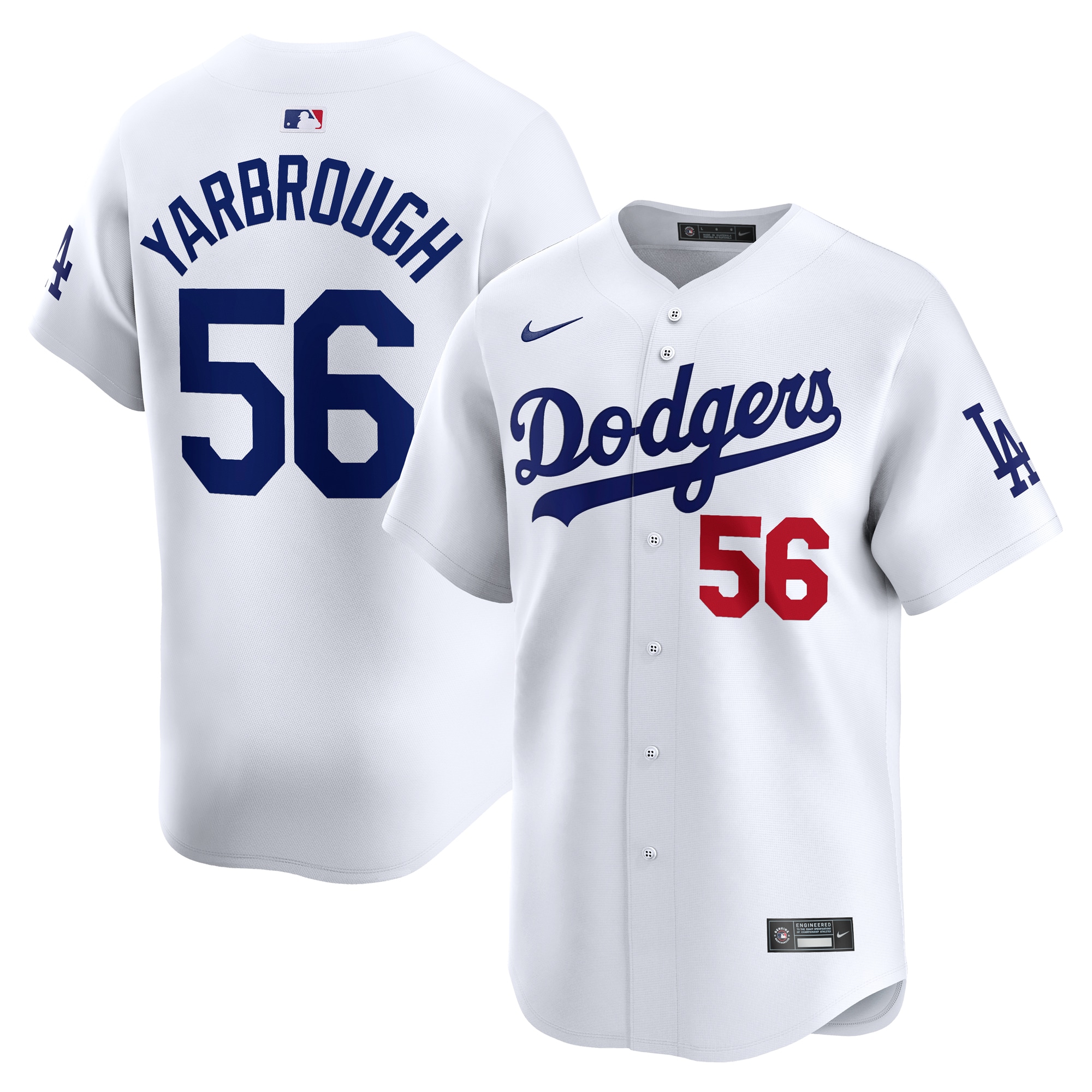 Ryan Yarbrough Los Angeles Dodgers Home Limited Player Jersey – White