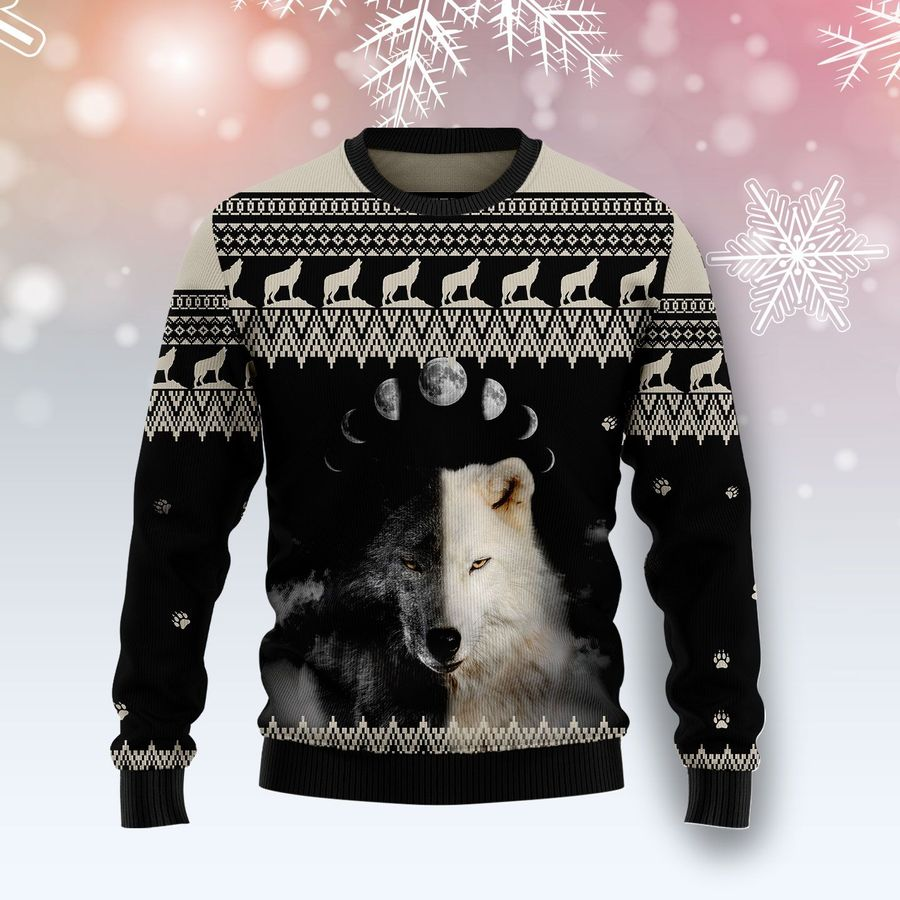 Wolf Christmas Ugly Sweater | Unisex | Full Size | Adult | Colorful | US1920