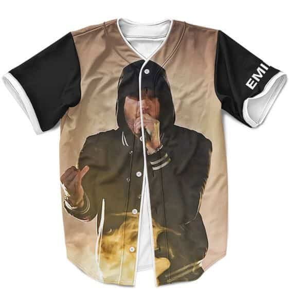 Eminem Merch Eminem Rapping Performance With Flame Baseball Shirt