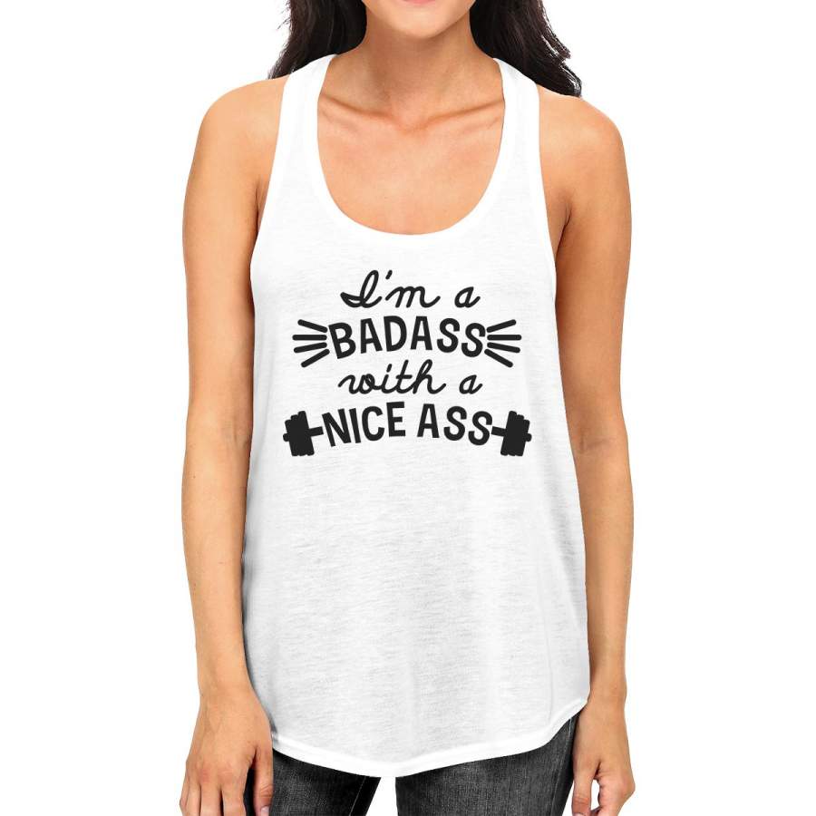 Bad Nice Ass Womens Funny Workout Tank Top Cotton Sleeveless Shirt