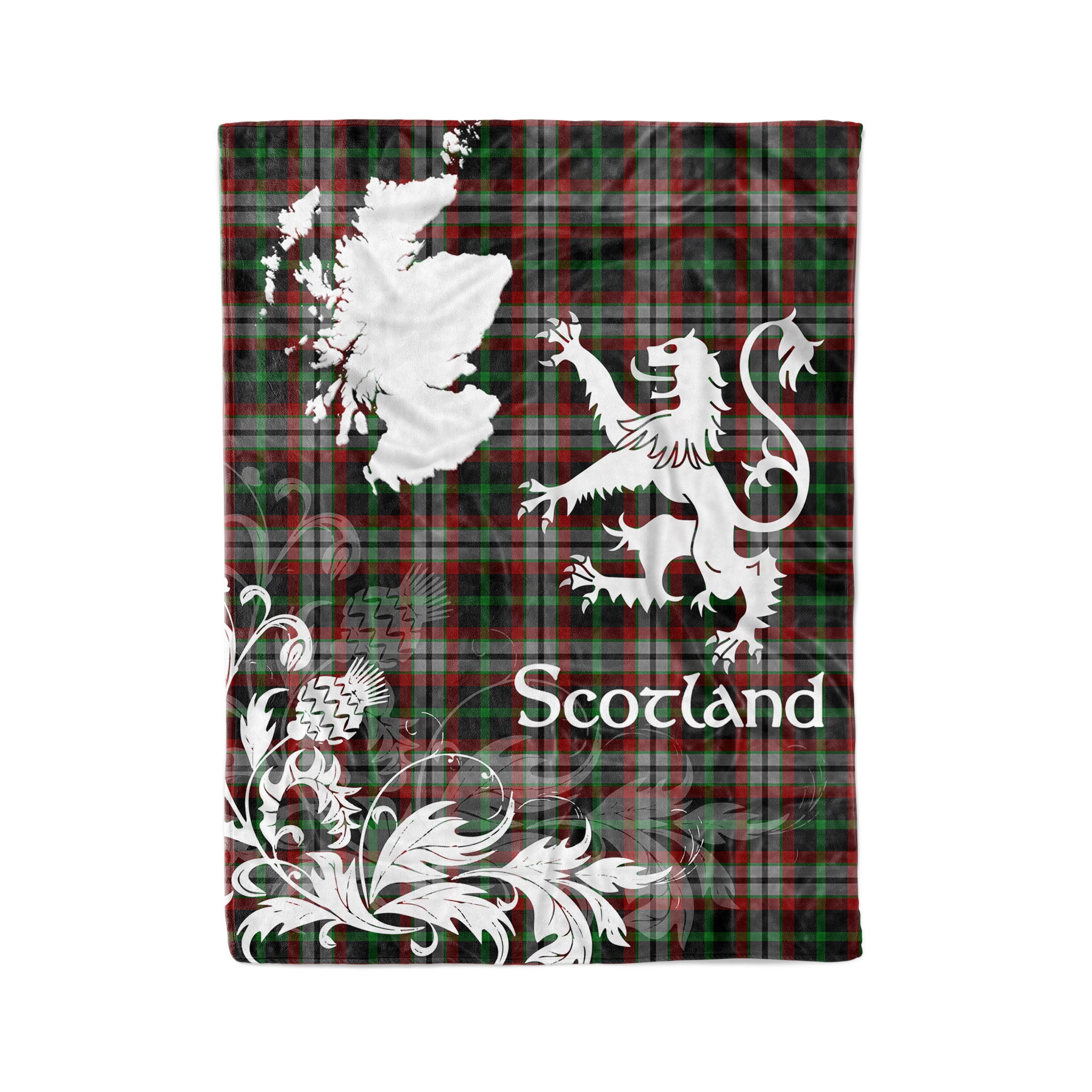 Tartan Plaid Fleece Blanket Tartan Blanket Thistle And Lion Scottish Clan Lindsay Hunting Plaid Blanket