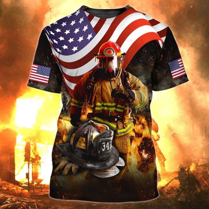 Never Forget Firefighter Flag American Pattern 3D Shirt, Gift For Firefighter